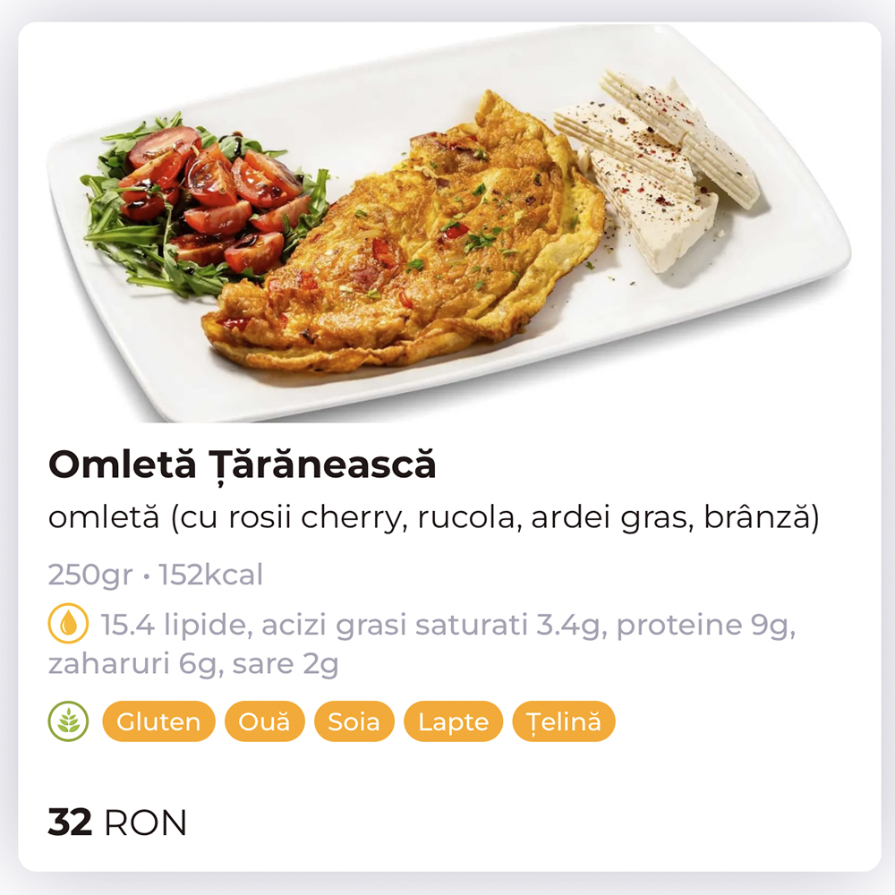 Product with ingredients and other infos